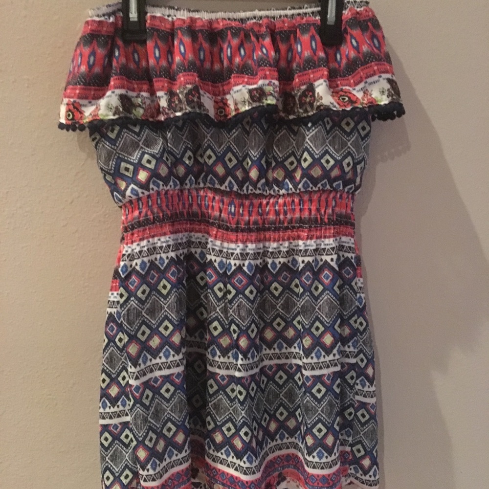 Multi colored Strapless Romper